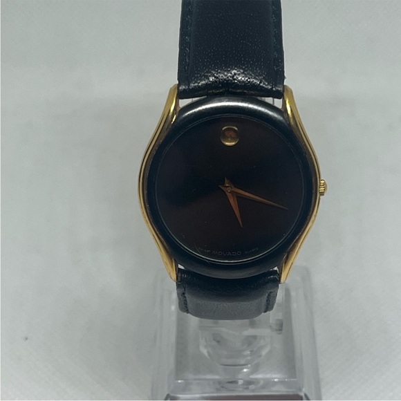 Movado Black Dial with Gold Trim Watch - Picture 1 of 8